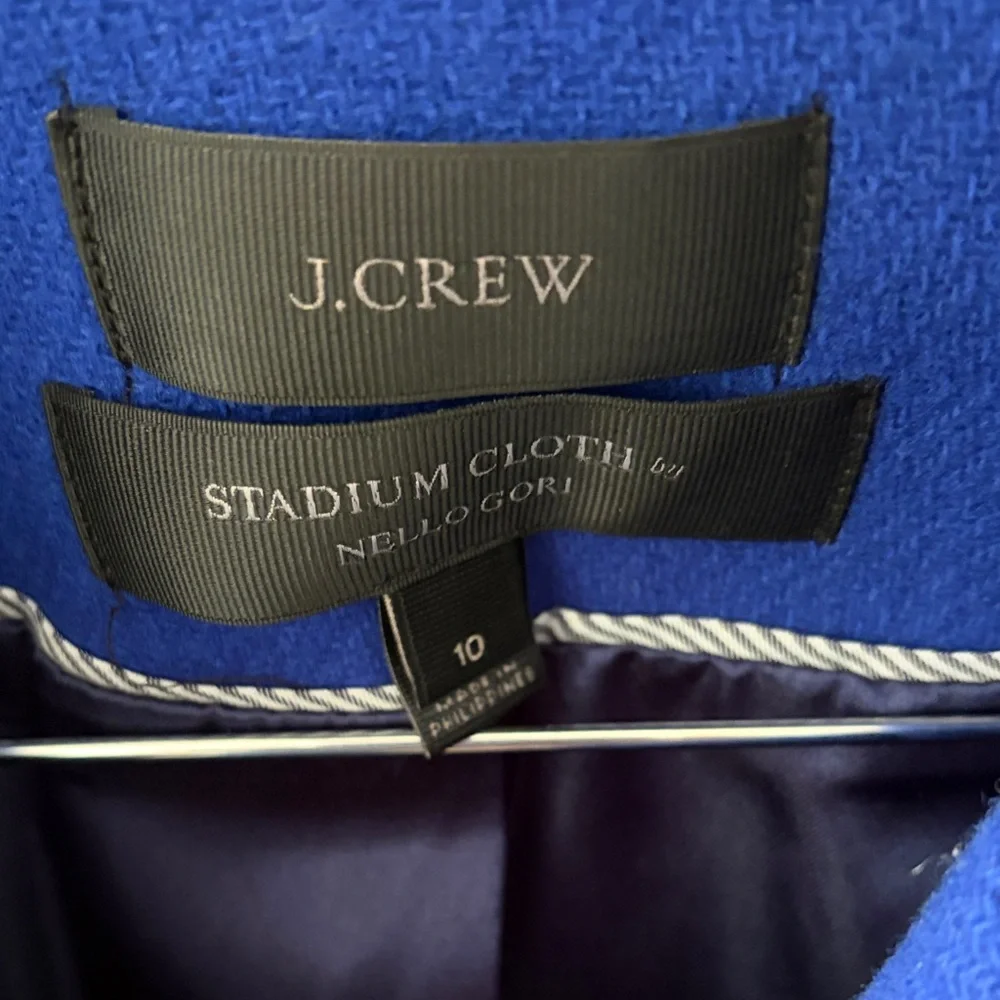 J. Crew Nello Gori Stadium Cloth  Royal Blue Peacoat with Gold Buttons - Picture 2 of 3